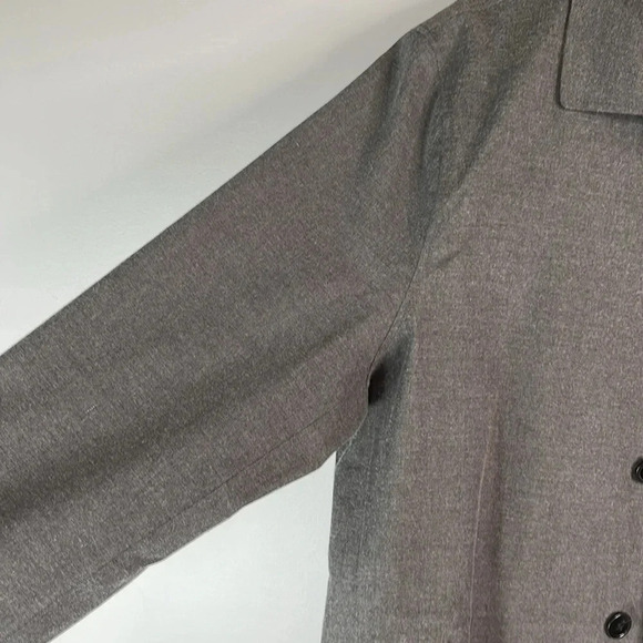 MANGO MAN Charcoal Grey Waterproof Trench Coat Button Front Zippered Pockets M - Picture 5 of 14